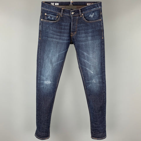 THE.NIM Size 31 Indigo Dark Denim Button Fly Slim Jeans