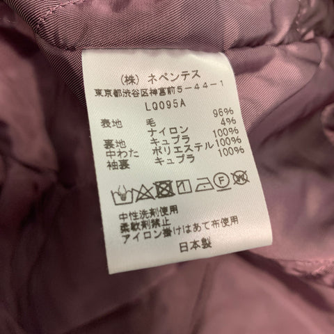NEEDLES Size L Black Grey Textured Wool Nylon Coat