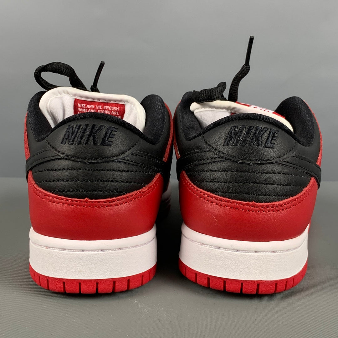 NIKE Talla 6 Zapatillas bajas de cuero con bloques de color rojo y blanco