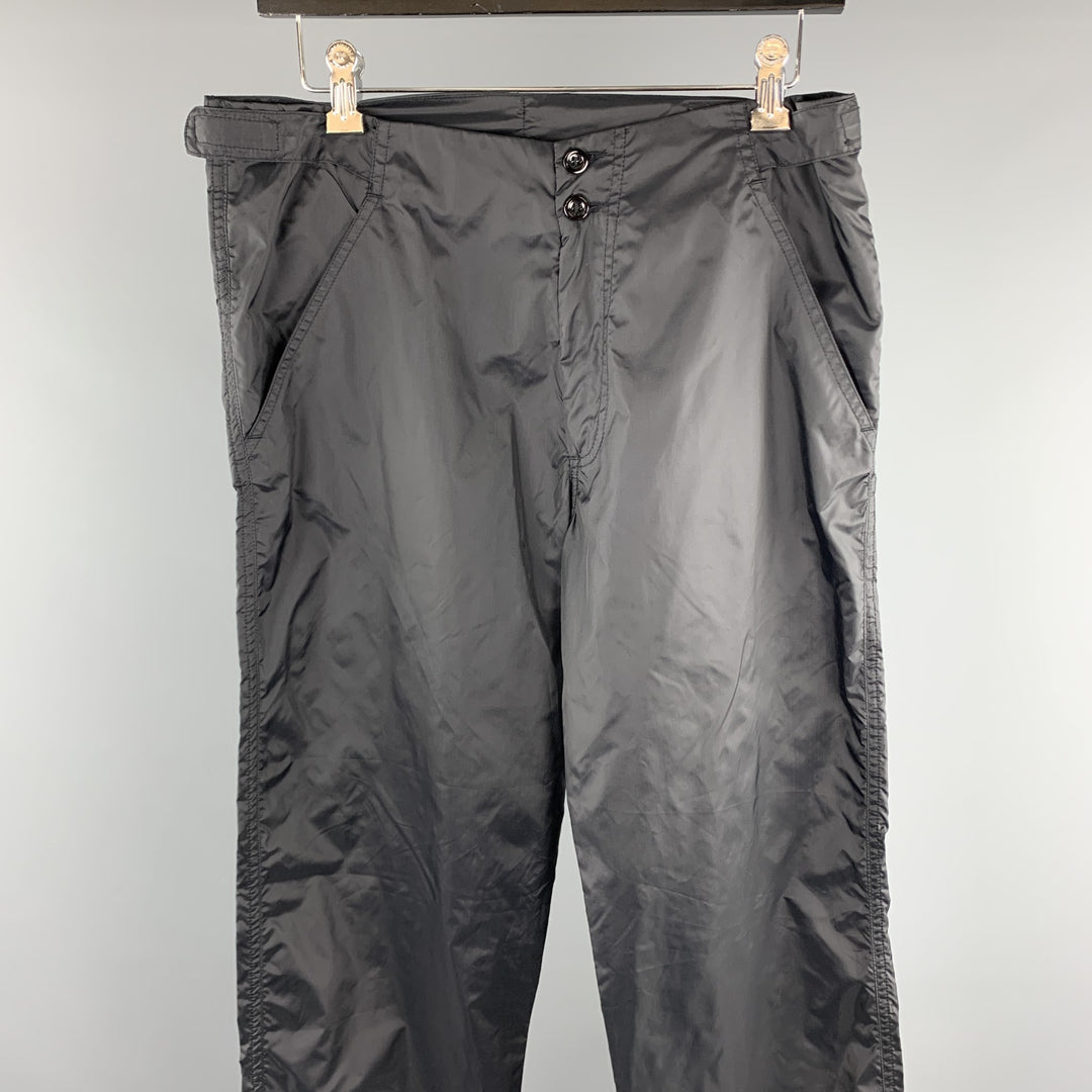 KATHARINE HAMNETT Size 30 Black Solid Nylon Zip Fly Casual Pants