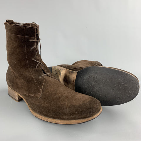 BLOKES Bottines à lacets en daim marron taille 11