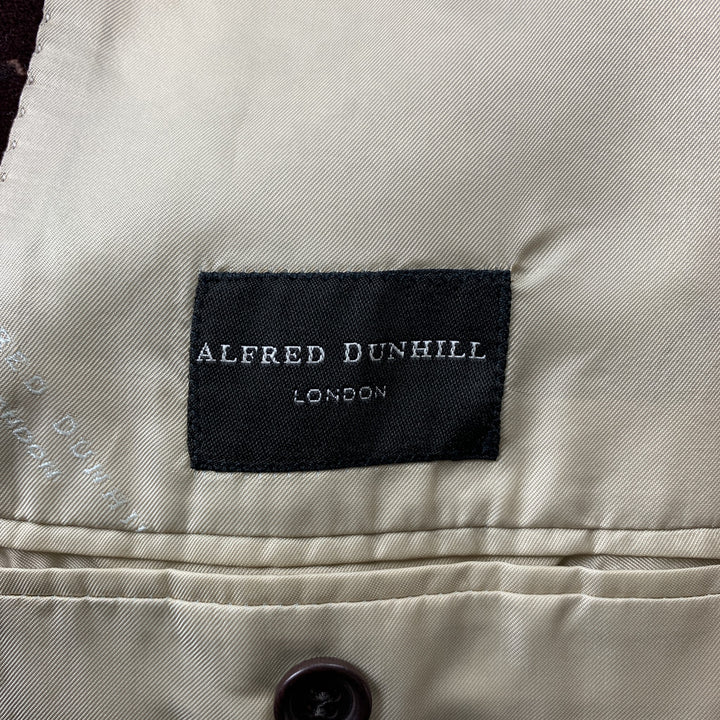 ALFRED DUNHILL Size 40 Regular Burgundy Print Cotton Velvet Sport Coat