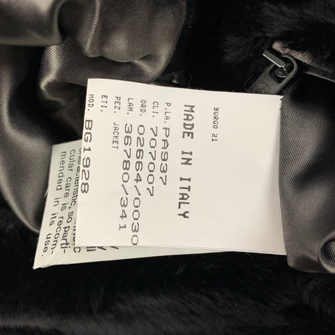 GIORGIO ARMANI Size 42 Black Stripe Nylon Notch Lapel Jacket