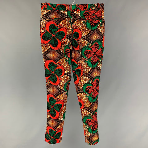 OHEMA OHENE Size 32 Multi-Color Abstract Flat Front Pants
