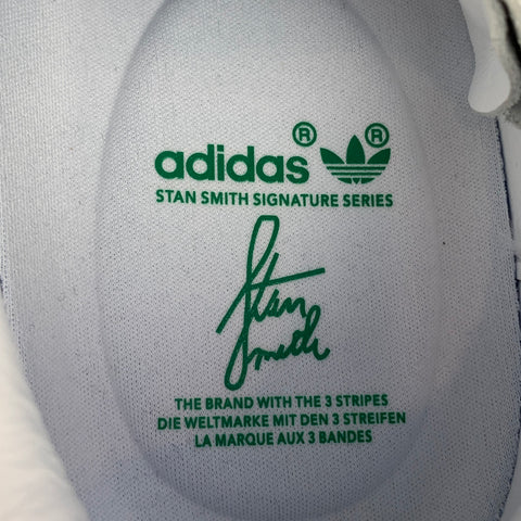ADIDAS x STAN SMITH Size 10 White Embossed Leather Lace Up Sneakers