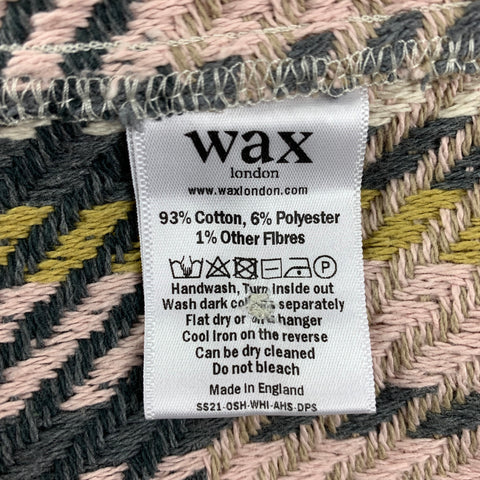 WAX Size S Pink Grey Plaid Cotton Blend Worker Long Sleeve Shirt