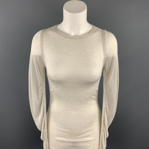 DOLCE & GABBANA Size 4 Off White Knitted Ruched Sleeves Pullover