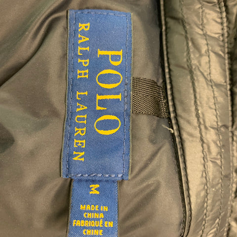 RALPH LAUREN Size M Black Quilted Nylon Shirt Jacket