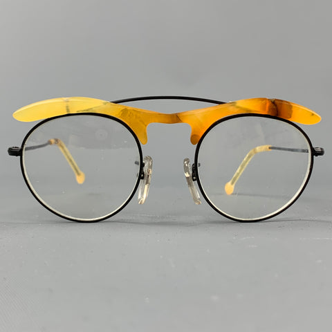 LAEYEWORKS TOJO Monture en métal en acétate noir et beige