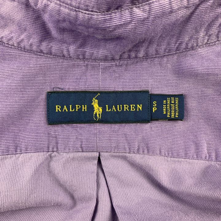RALPH LAUREN Camisa de manga larga con botones de pana morada talla S