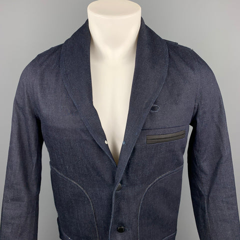 THE ARRIVALS Lykke Size S Indigo Denim Shawl Collar Jacket