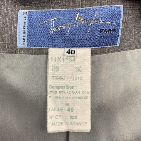 THIERRY MUGLER Size 8 Grey Wool Blend Skirt Set