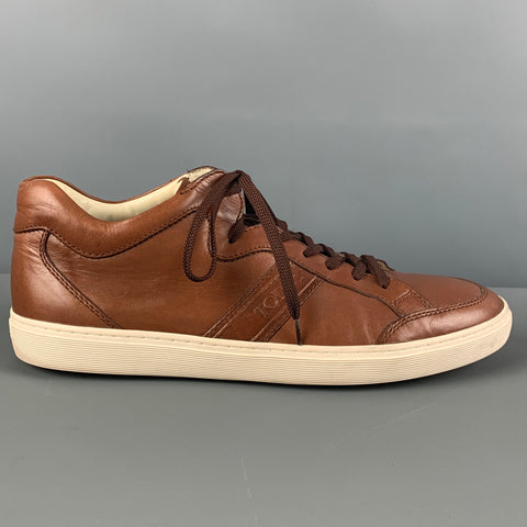 TOD'S Zapatillas de cuero marrón talla 10