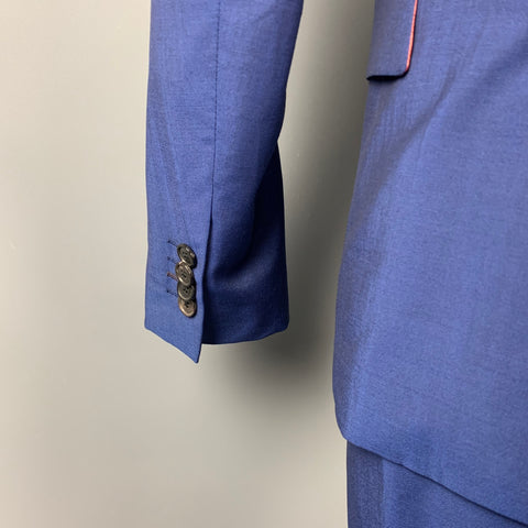 PAUL SMITH Soho Fit Size 38 Regular Blue Wool / Mohair Notch Lapel Suit