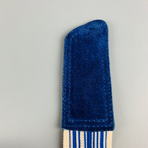DRIES VAN NOTEN Blue White Stripe Leather Ribbon Belt
