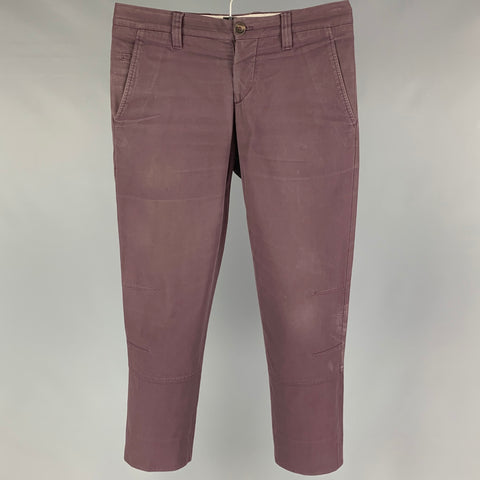 BRUNELLO CUCINELLI Size 30 Eggplant Cotton Zip Fly Casual Pants