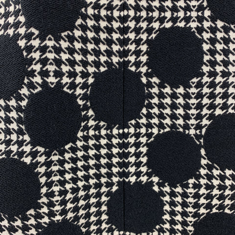 AKRIS Size 12 Black & Beige Polka Dot Houndstooth Belted Shift Dress