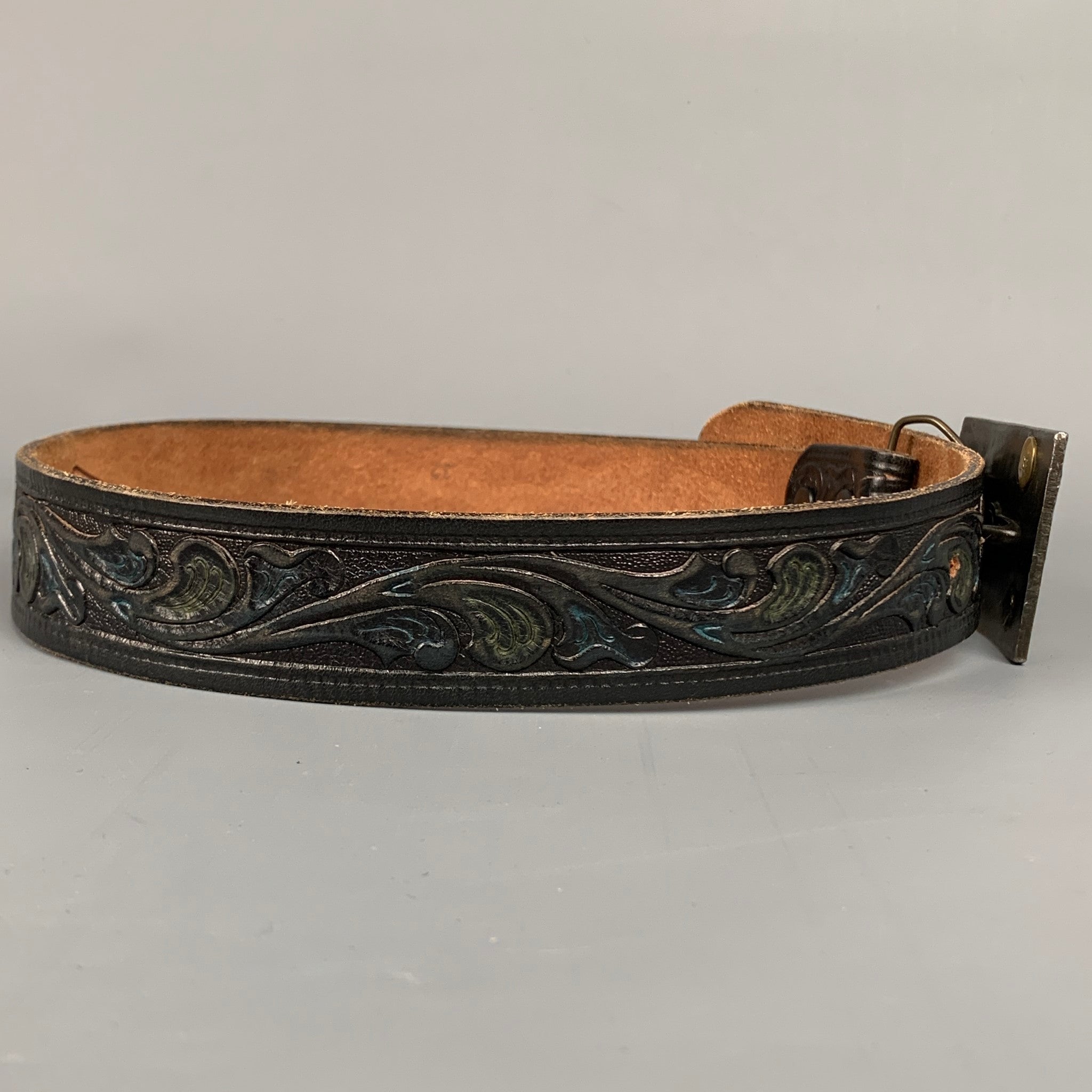BETH FRANK Size S Brown Embossed Leather Belt – Sui Generis