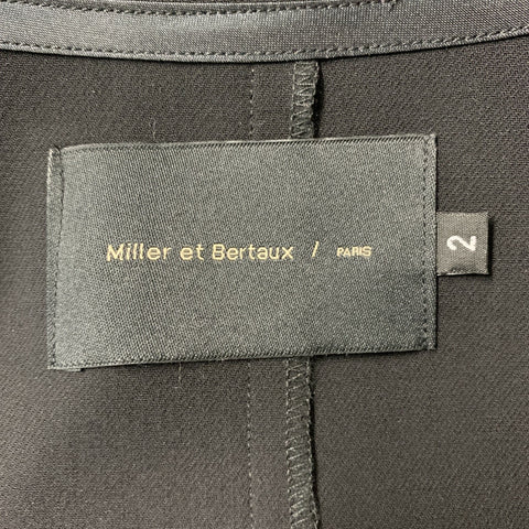 MILLER et BERTAUX Size 2 Black Wool Jacket