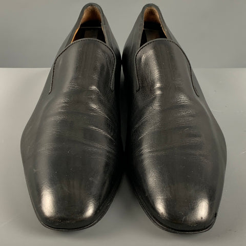 PAUL STUART Size 9.5 Black Leather Loafers