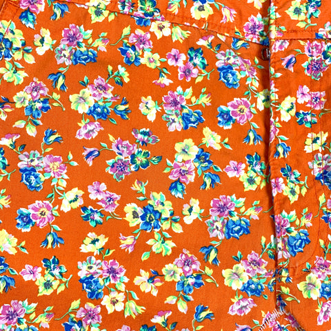 POLO by RALPH LAUREN Size 30 Orange Floral Cotton / Nylon Zip Fly Swim Trunks