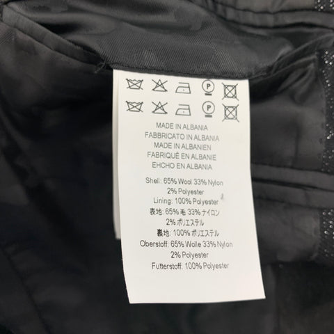 MICHAEL KORS Size 42 Black Silver Metallic Wool Blend Sport Coat