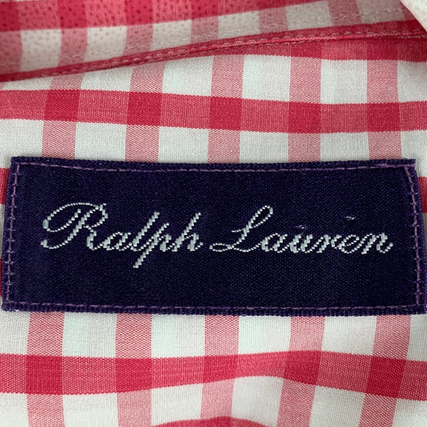 RALPH LAUREN Size XL Red White Checkered Cotton One pocket Long Sleeve Shirt