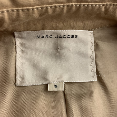 MARC JACOBS Size 6 Khaki Cotton Double Breasted A Line Trenchcoat