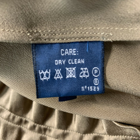RALPH LAUREN Talla 6 Blusa con espalda cruzada de seda color topo