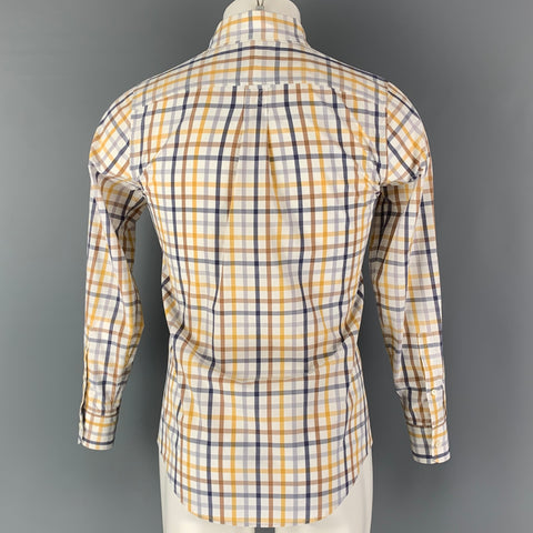 JACK SPADE Size XS Yellow White & Blue Checkered Cotton Long Sleeve Shirt