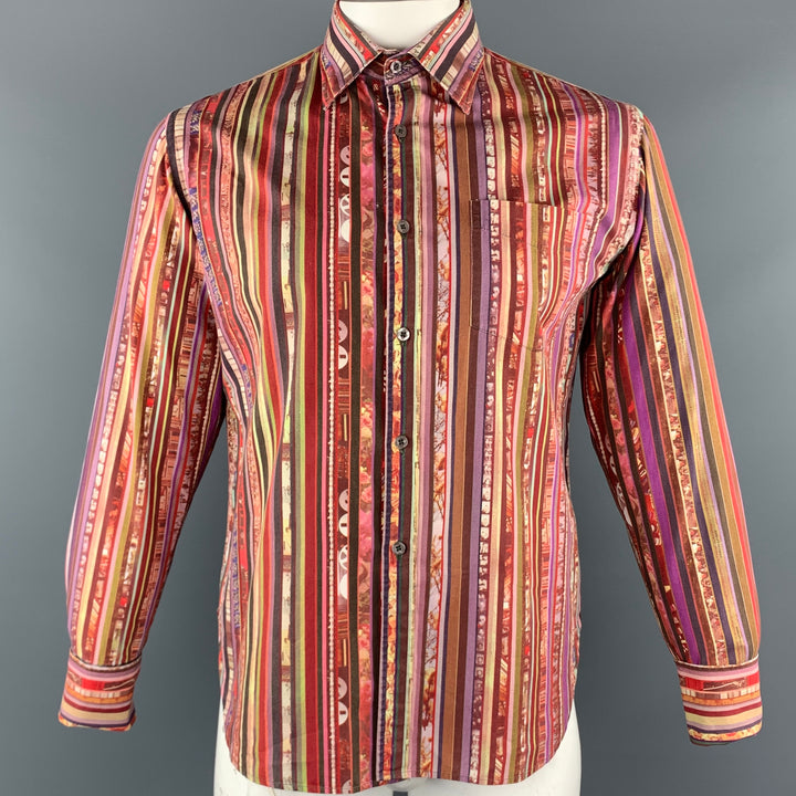PS by PAUL SMITH Size L Multi-Color Stripe Cotton French Cuff Long Sleeve Shirt