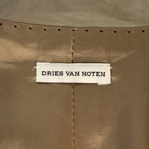 DRIES VAN NOTEN 46 Regular Khaki Cotton Suit