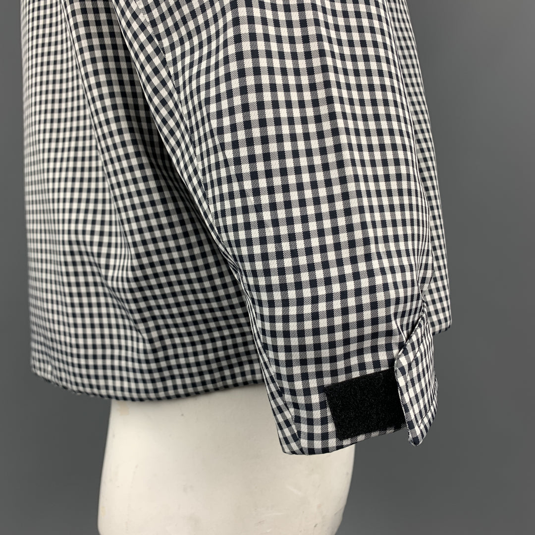 RAG &amp; BONE Taille XL Veste à boutons-pression en polyester à carreaux noir et blanc