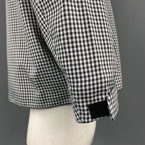 RAG & BONE Size XL Black & White Checkered Polyester Snaps Jacket