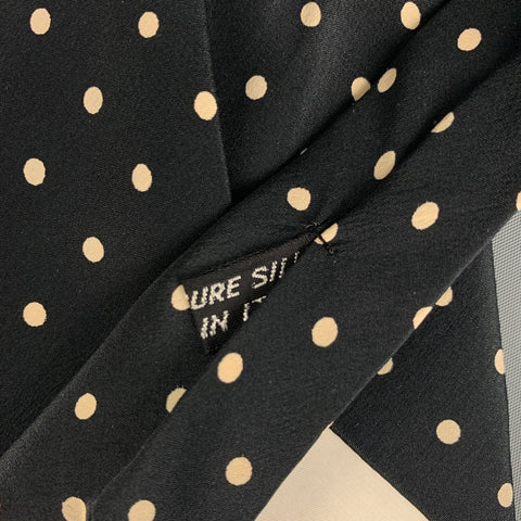 BERGDORF GOODMAN Black White Polka Dot Silk Tie