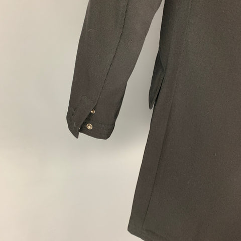 JOHN VARVATOS x CONVERSE Size M Black Lana Wool Ribbed Collar Coat
