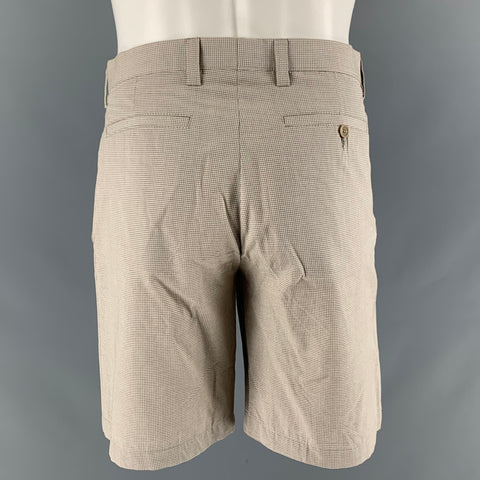 ETRO Size 32 Khaki Window Pane Cotton Shorts