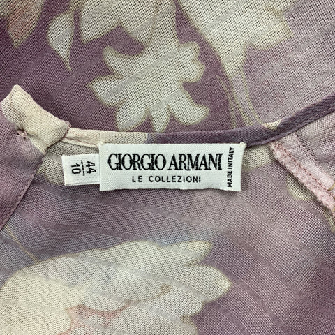 GIORGIO ARMANI Size 10 Light Purple Floral T Shirt Blouse