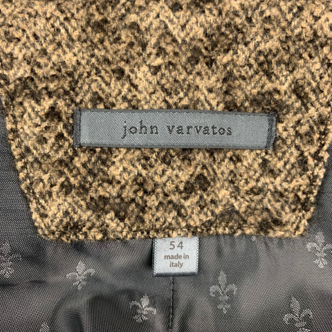 JOHN VARVATOS Size 44 Tan Brown Heather Wool Blend Coat
