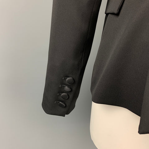 ALVIN VALLEY Taille 2 Blazer veste en laine vierge noire mélangée