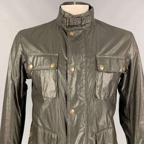 BELSTAFF Black Prince Label Size L Dark Green Cotton / Polyurethane Jacket