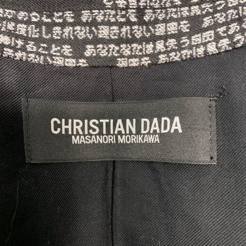 CHRISTIAN DADA Size 36 Black White Jacquard Polyester Wool Coat