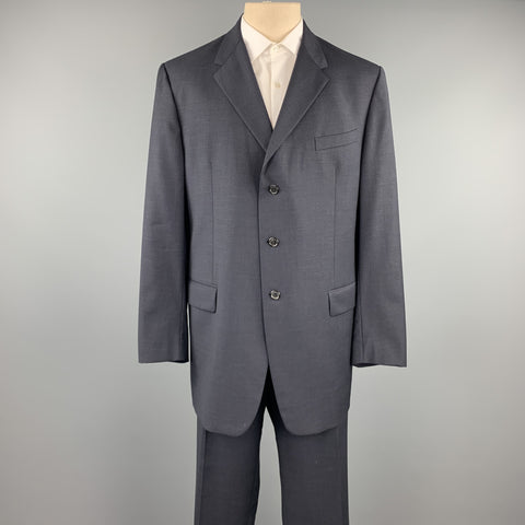 PRADA Size 48 Long Navy Wool Notch Lapel Suit