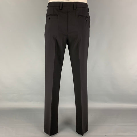 DOLCE & GABBANA Size 42 R Black Blue Two Toned Virgin Wool Tuxedo 3 Piece Suit