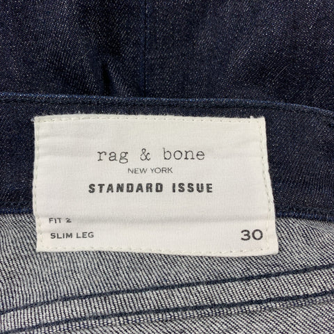 RAG &amp; BONE Jean taille 30 en denim indigo avec braguette boutonnée
