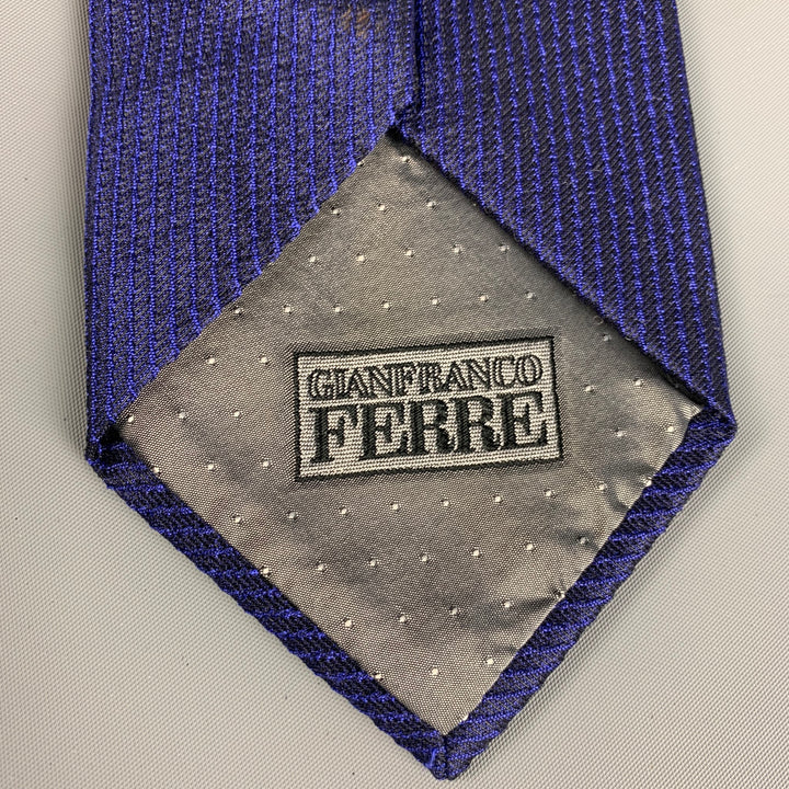 GIANFRANCO FERRE Purple Black Textured Silk Blend Tie