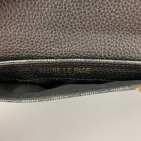 FAURE' LE PAGE Grey Black Coated Canvas Wristlet Bag