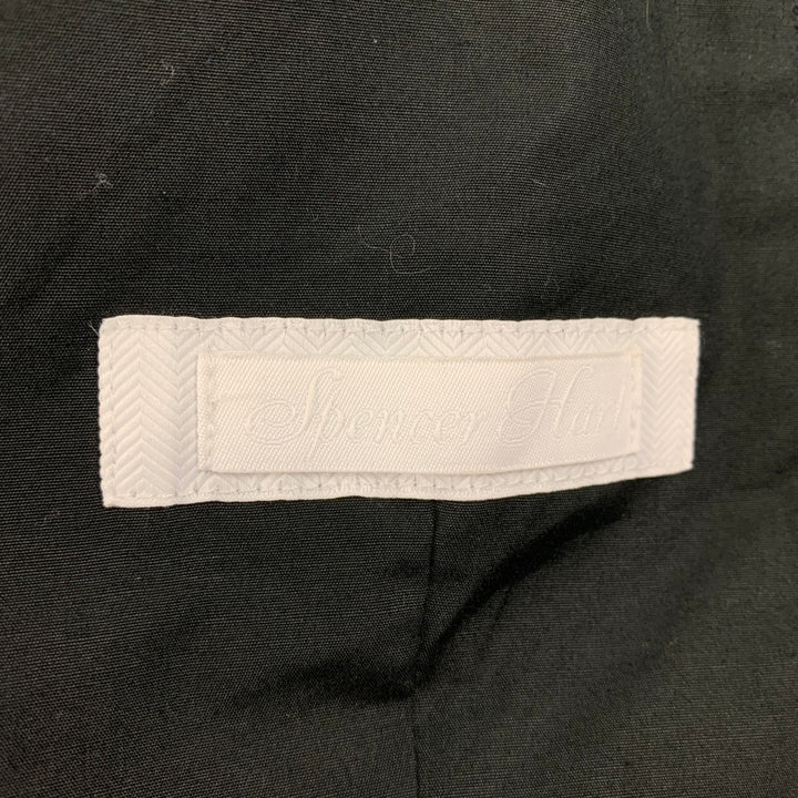 SPENCER HART Size 36 Black Textured Cotton Shawl Collar Vest