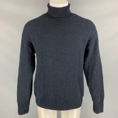 45rpm Size XL Navy Knitted Wool Turtleneck Sweater