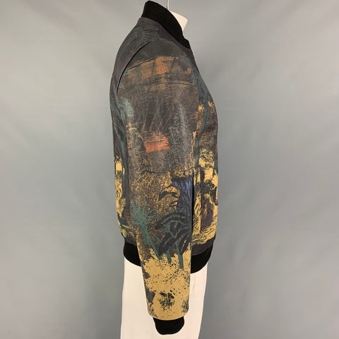 ETRO Chaqueta bomber de mezcla de poliéster con estampado multicolor talla L